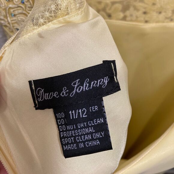 Dave & Johnny Yellow Prom Dress - Picture 11 of 16